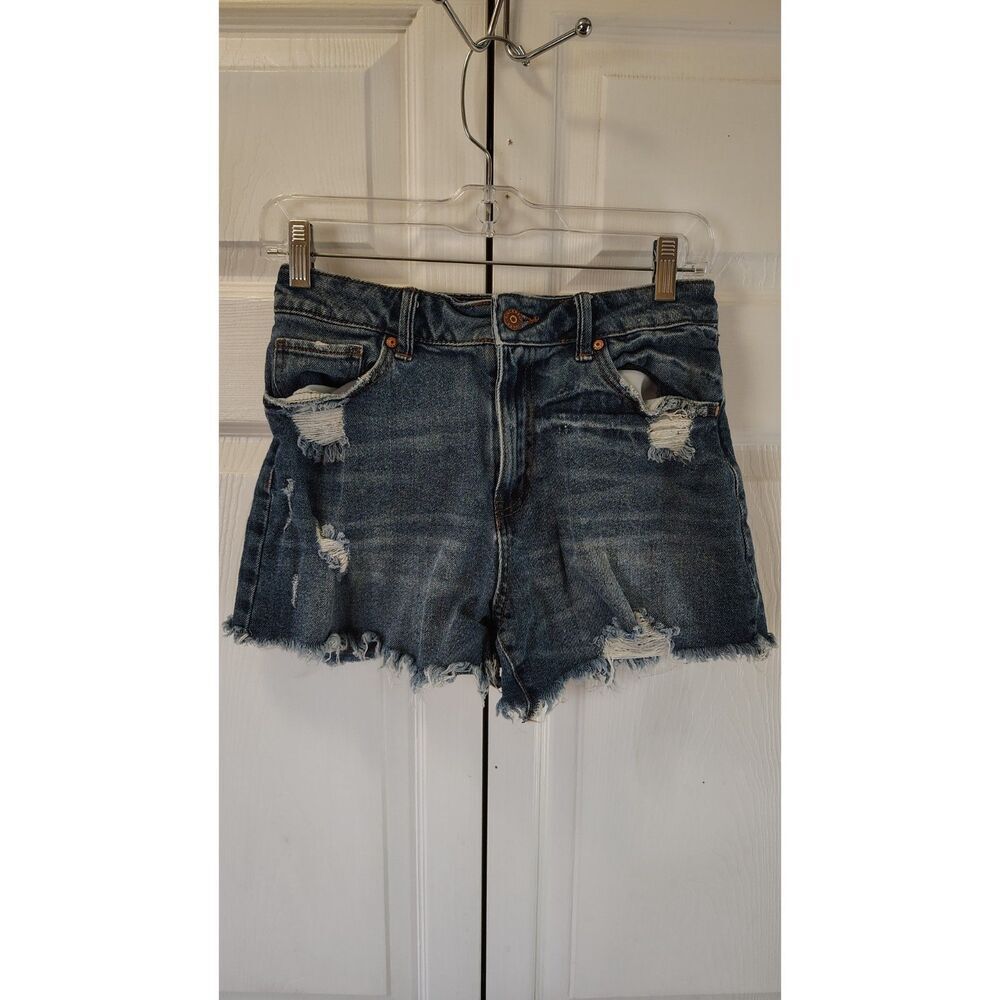 Sincerely Jules Distressed High-Rise Cut-Off Denim Shorts 7/28